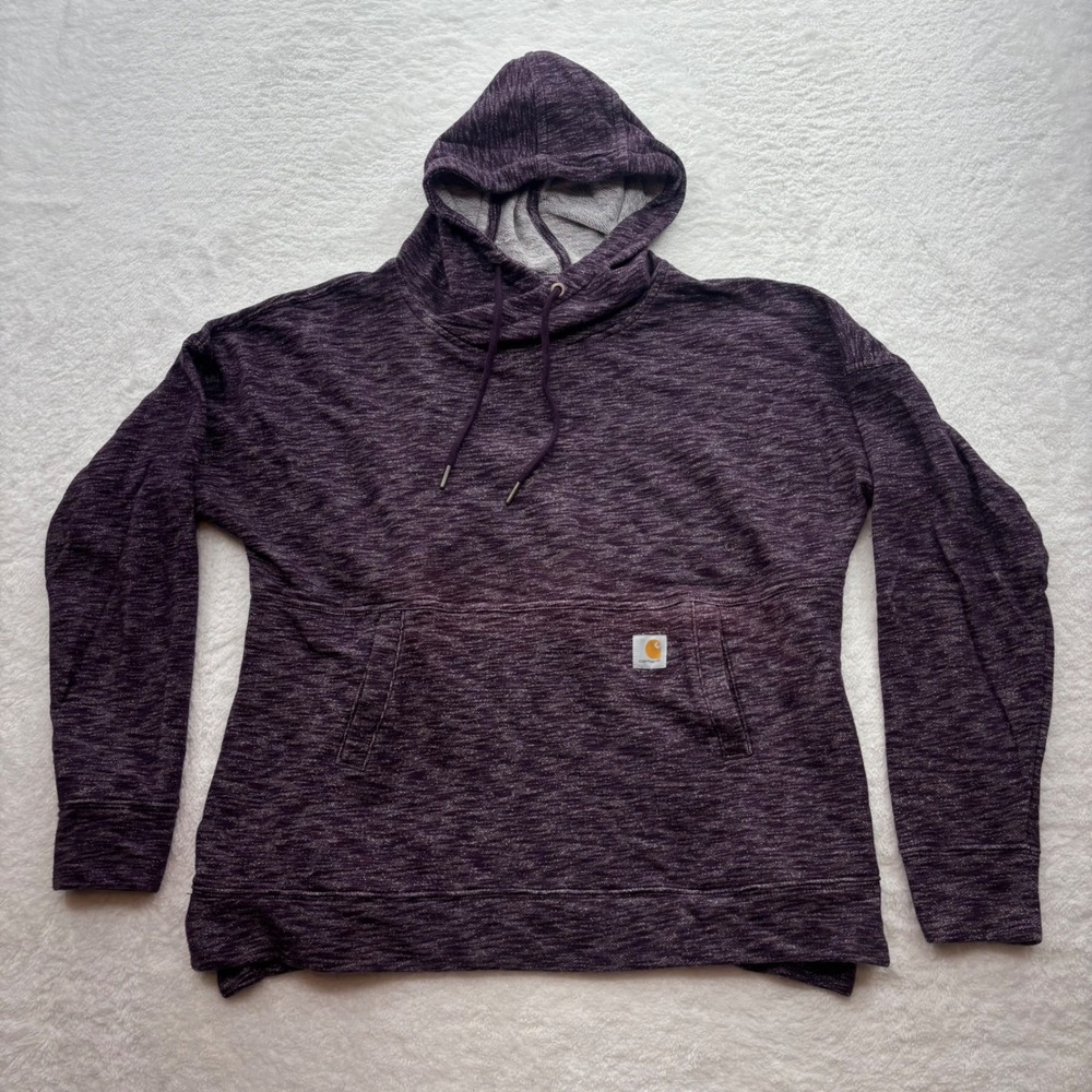 Carhartt Womens Relaxed Fit Crossover Hoodie Purple Space Dye 103591 V23 Size M